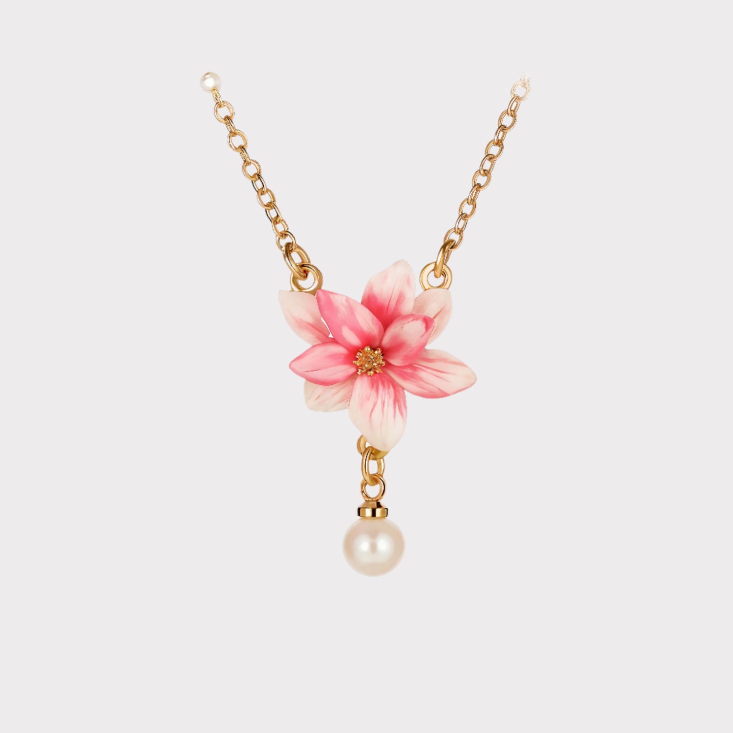 Lotus Pearl Drop Necklace