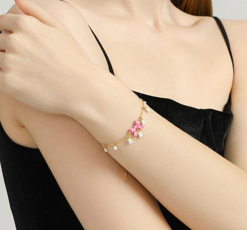 Pink Love Bow Bracelet