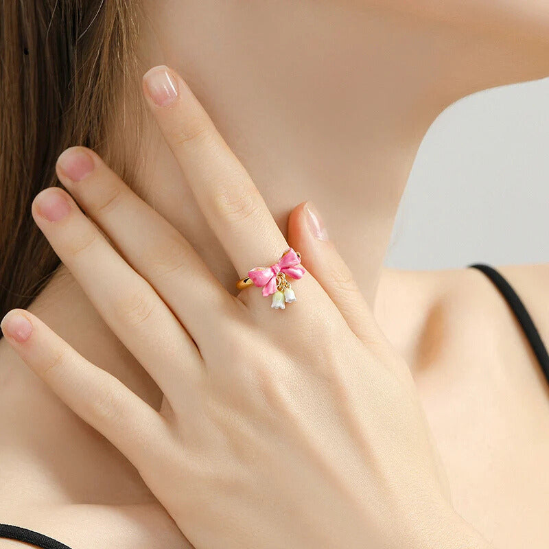 Pink Love Bow Ring