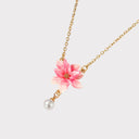 Lotus Pearl Drop Necklace
