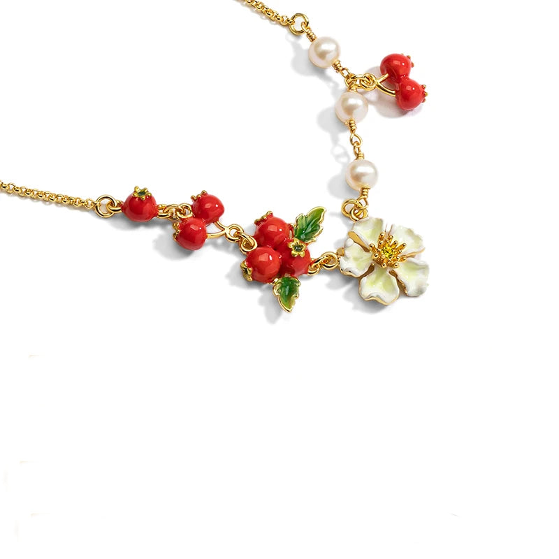 Hawthorn Blossom & Berry Necklace